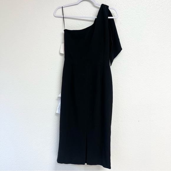 Dress The Population Tiffany One-Shoulder Midi Dress in Black Size Medium NWT - Picture 12 of 16